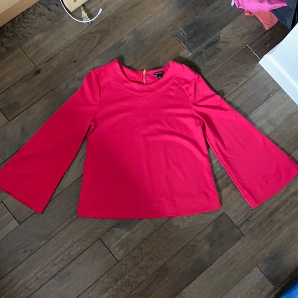 Ann Taylor pink cropped bell sleeve top XS